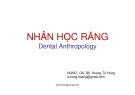 Bài giảng Nhân học răng: Chương mở đầu - NGND.GS.BS. Hoàng Tử Hùng