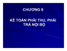 Bài giảng Kế toán tài chính - Chương 9: Kế toán phải thu, phải trả nội bộ