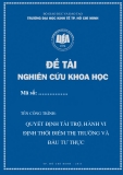 Nghiên cứu khoa học đề tài: Quyết định tài trợ, hành vi định thời điểm thị trường và đầu tư thực