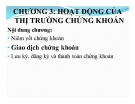 Bài giảng Thị trường chứng khoán: Chương 3 - ThS. Trần Tuấn Việt