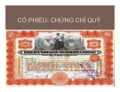 Bài giảng Thị trường tài chính - Chương 5: Cổ phiếu - chứng chỉ quỹ