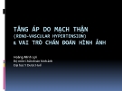 Bài giảng Tăng áp do mạch thận (reno vascular hypertension) & vai trò chẩn đoán hình - Hoàng Minh Lợi