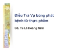 Bài giảng Điều tra vụ bùng phát bệnh từ thực phẩm - GS.TS. Lê Hoàng Ninh