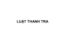 Bài giảng Luật thanh tra