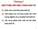 Bài giảng Mô hình toán kinh tế - Chương 1: Giới thiệu mô hình toán kinh tế