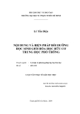 Luận văn thạc sĩ đề tài: Nội dung và biện pháp bồi dưỡng học sinh giỏi Hóa học hữu cơ trung học phổ thông