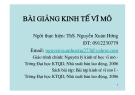 Bài giảng Kinh tế vĩ mô - ThS. Nguyễn Xuân Hớng