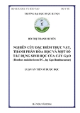 Luận án tiến sĩ dược học: Nghiên cứu đặc điểm thực vật, thành phần hóa học và một số tác dụng sinh học của cây học