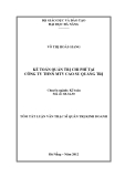 Tóm tắt Luận văn Thạc sĩ Quản trị kinh doanh: Kế toán quản trị chi phí tại công ty TNHH MTV cao su Quảng Trị