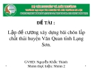 Đề tài: Lập đề cương xây dựng bãi chôn lấp chất thải huyện Văn Quan tỉnh Lạng Sơn