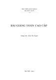 Bài giảng Toán cao cấp - GV. Trần Thị Xuyên