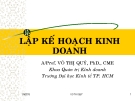 Bài giảng Lập kế hoạch kinh doanh - Võ Thị Quý, PhD