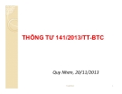 Bài giảng Thông tư 141/2013/TT-BTC