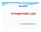 Bài giảng Vi phạm pháp luật - Phan Đặng Hiếu Thuận