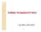 Bài giảng Thông tư 64/2013/TT-BTC