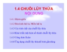 Bài giảng 1.4 chuỗi lũy thừa