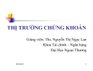 Bài giảng Thị trường chứng khoán: Chương 1 - Ths. Nguyễn Thị Ngọc Lan