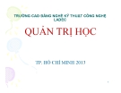 Bài giảng Quản trị học: Chương 2 - CĐ Ngề Công nghệ LADEC