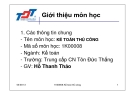 Bài giảng Kế toán thủ công - Hồ Thanh Thảo