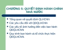 Bài giảng Lý luận hành chính nhà nước: Chương 5