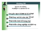 Bài giảng Quản lý nhà nước về nông nghiệp, nông thôn: Chương III - ThS. Nguyễn Thị Thanh Thủy