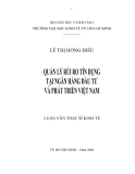 Luận văn thạc sĩ kinh tế: Quản lý rủi ro tín dụng tại ngân hàng đầu tư và phát triển Việt Nam