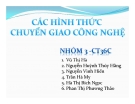 Thuyết trình: Các hình thức chuyển giao công nghệ