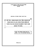 Tiểu luận Hệ thống thông tin kế toán: Nhận dạng các tiêu chuẩn để đánh giá và lựa chọn phần mềm kế toán tại các doanh nghiệp ở Việt Nam (hoặc Tp. HCM)