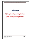 Tiểu luận: Lý thuyết mối quan hệ giữa lạm phát và tăng trưởng kinh tế