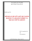 Tiểu luận Lý thuyết Tài chính tiền tệ: Mối quan hệ giữa kết quả kinh doanh của doanh nghiệp và thị giá chứng khoán