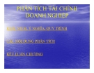 Bài giảng Phân tích tài chính doanh nghiệp (2014)