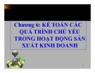 Bài giảng Nguyên lý kế toán - Chương 6: Kế toán các quá trình chủ yếu trong hoạt động sản xuất kinh doanh