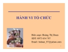 Bài giảng Hành vi tổ chức: Chương 1 - Hoàng Thị Doan