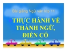 Bài giảng Ngữ văn 11 tuần 6: Thực hành về thành ngữ, điển cố