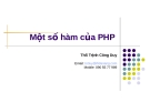 Bài giảng Một số hàm của PHP - Ths. Trịnh Công Duy