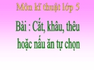 Bài giảng Kỹ thuật 5 bài 9: Cắt, khâu, thêu hoặc nấu ăn tự chọn