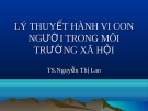 Bài giảng Lý thuyết hành vi con người trong môi trường xã hội - TS. Nguyễn Thị Lan