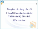 Tổng kết các dạng câu hỏi lý thuyết theo cấu trúc đề thi tuyển sinh Đại học của Bộ GD-ĐT môn Hóa học