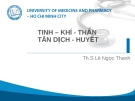 Bài giảng Tinh - Khí - Thần, Tân - Dịch - Huyết - ThS. Lê Ngọc Thanh