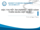 Bài giảng Học thuyết âm dương-ngũ hành thiên nhân hợp nhất - Ths. Lê Ngọc Thanh