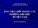 Nghiên cứu: Đào tạo Giới trong các trường đại học  ở Việt Nam