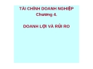 Bài giảng Tài chính doanh nghiệp: Chương 4 (tt)