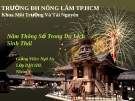 Bài thuyết trình: Năm thông số trong du lịch sinh thái