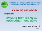 Chuyên đề: Kỹ năng tìm thức ăn và nước uống trong rừng