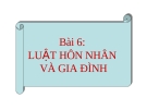 Bài giảng Pháp luật đại cương - Bài 6: Luật hôn nhân và gia đình