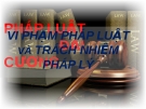 Bài thuyết trình Pháp luật đại cương: Vi phạm pháp luật và trách nhiệm pháp lý