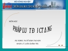 Bài giảng Pháp luật đại cương: Bài 10 - Ths. Đinh Thị Hoa