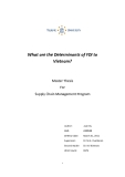 Master Thesis For Supply Chain Management Program: What are the Determinants of FDI to Vietnam?