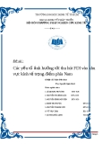 Tiểu luận: Các yếu tố ảnh hưởng tới thu hút FDI vào khu vực kinh tế trọng điểm phía Nam