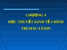 Bài giảng Lịch sử các học thuyết kinh tế: Chương 4 (tt)